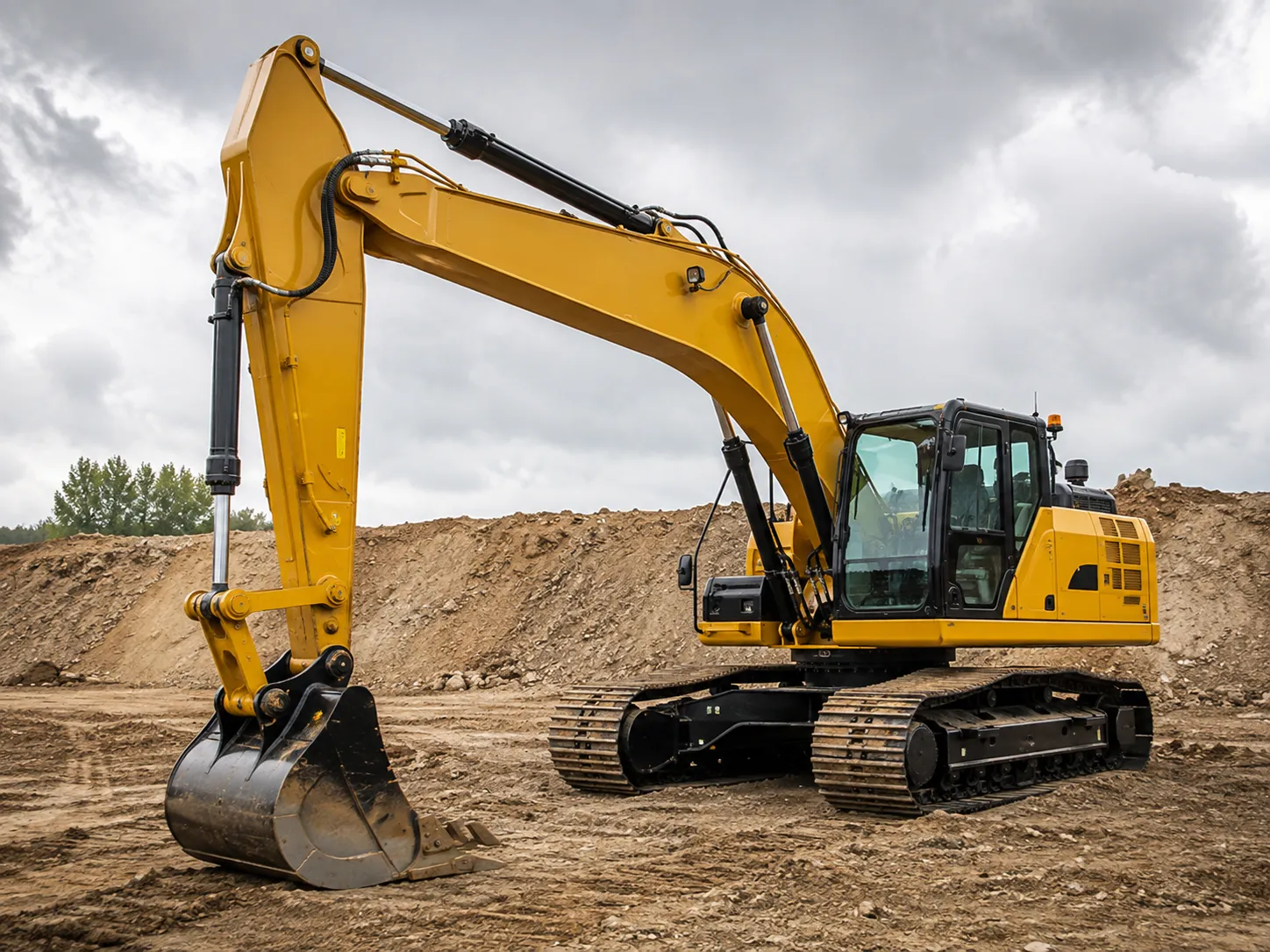 Heavy excavator operating on a construction site